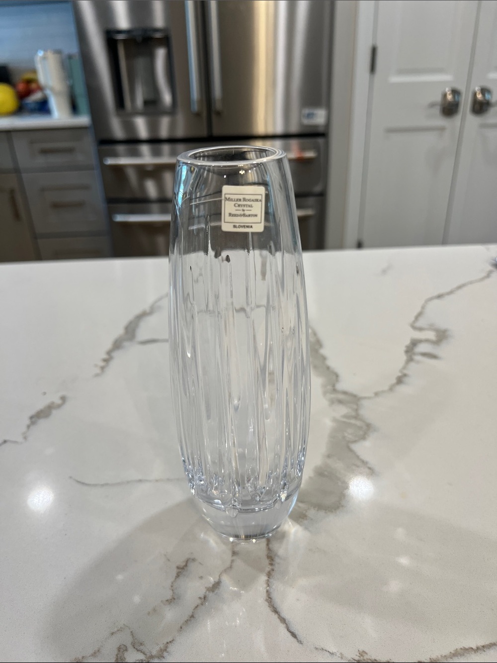 NWT Vintage “stratus”MILLER ROGASKA / Full Lead Crystal / Slovenia" bud vase
